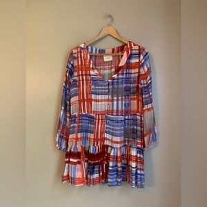 Anthropologie Maeve Lila Tiered Patchwork Ruffle‎ Peplum Top